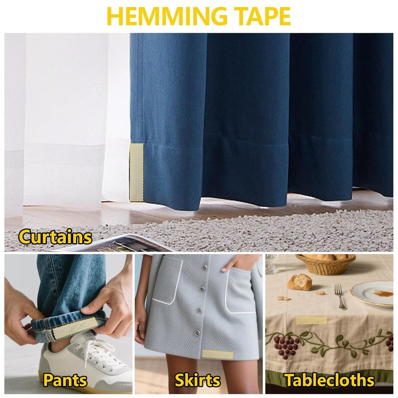 shimsol Double Sided Fabric Hem Tape For Clothes Pants Curtains,No Sew No Iron Hemming Fashion Tape For Women Clothes To Stay In Place,Dress Tape Fabric To Skin Friendly Sticky But Removable 0.5 in x 33FT(12) - Image 5